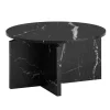 Rootz Living Soffbord>Rootz Modern soffbord - Rund svart look - Stylish Low Table - Anti -Slip Pads - 60cm x 60 cm x 33 cm