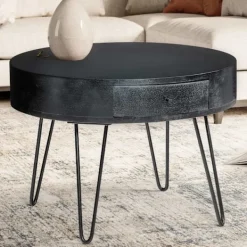 Rootz Living Soffbord>Rootz Modern soffbord - Strikande soffbord - Rund förvaringsbord - Unik design - 60 cm x 60 cm x 43 cm