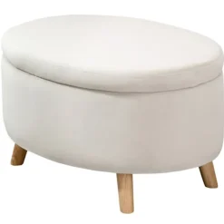 Rootz Living Pallar>Rootz Oval Velvet Bench - Lagring Stool - Foot Pall - Håller upp till 80 kg - 71 x 51,5 x 42 cm - Stylsk brun design