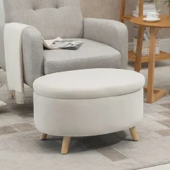 Rootz Living Pallar>Rootz Oval Velvet Bench - Lagring Stool - Foot Pall - Håller upp till 80 kg - 71 x 51,5 x 42 cm - Stylsk brun design