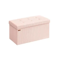 Rootz Living Kistor & Koffertar>Rootz Pink Seat Chest - Lagringsbänk - Ottoman - 89L Kapacitet - Hållbar MDF - 38 cm x 76 cm x 38 cm