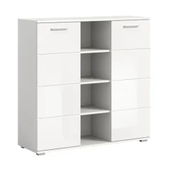 Rootz Living Byråer>Rootz Prego byrå - vit byrå - träförvaringsenhet - 2 -dörrskåp - Modern design - 110 cm x 108 cm x 37 cm