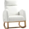 Rootz Living Fåtöljer>Rootz Rocking Chair - Avslappningsstol - Sjuksköterska - Tjock stoppning - 70 cm x 96 cm x 107 cm - vit