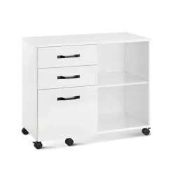 Rootz Living Kontorsmöbler>Rootz rullbehållare med träfiberfinish - Förvaringsvagn - Mobil organisering - Spånskiva och metallkonstruktion - 40 cm x 80 cm x 66 cm - 22,2 kg Vikt | Fyndiq