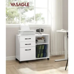 Rootz Living Kontorsmöbler>Rootz rullbehållare med träfiberfinish - Förvaringsvagn - Mobil organisering - Spånskiva och metallkonstruktion - 40 cm x 80 cm x 66 cm - 22,2 kg Vikt | Fyndiq