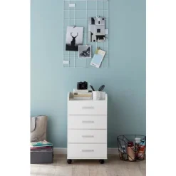 Rootz Living Byråer>Rootz rullcontainer 40 x 70,5 x 33 cm vit - Skrivbordscontainer