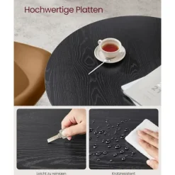 Rootz Living Matbord>Rootz runt matbord - Spånskiva stål - Modernt bord - 80cm D, 75cm H - Ebony Black-Ink Black - 10,8kg - 100 kg Kapacitet