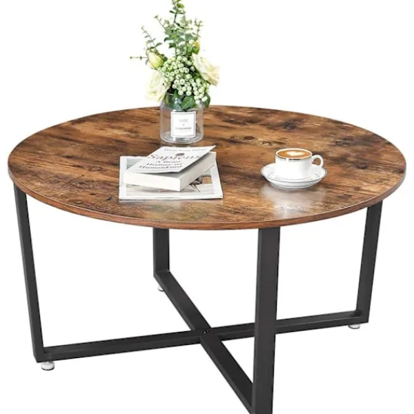 Rootz Living Soffbord>Rootz runt soffbord - Industriell stil - Sidobord - Cocktailbord - 88 x 88 x 47 cm