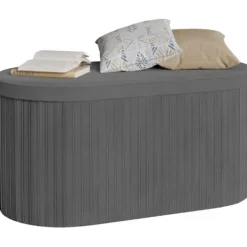 Rootz Living Pallar>Rootz sammet vikbar förvaringspall - ottoman - säte bröstet - bekvämt skum - 76x38x38 cm, grå