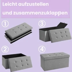 Rootz Living Sittpuffar>Rootz Seat Bröst med förvaring - skobänk - Bedkista - Hög hållbarhet - 76 x 38 x 38 cm