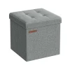 Rootz Living Sittpuffar>Rootz Seat Chest Ottoman - Förvaringspall - Fotstöd - Imiterad linne - MDF - Skum - 30cm x 30cm x 30cm - Ljusgrå - 1,6kg - 130kg Kapacitet - 22 liter | Fyndiq