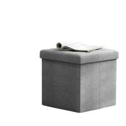 Rootz Living Sittpuffar>Rootz Seat Pall - Bänk med förvaring - Ottoman med förvaring - 22L kapacitet - 30 x 30 x 30 cm - ljusgrå