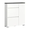 Rootz Living Byråer>Rootz Shoe Cabinet - White Shoe Chest - Wood Shoe Storage - Offset Industrial Grey NB - 95cm x 109cm x 27 cm