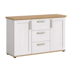 Rootz Living Sideboards>Rootz Sideboard - Buffet - förvaringsskåp - Optimal organisation - 129x80x40cm - vit och brun