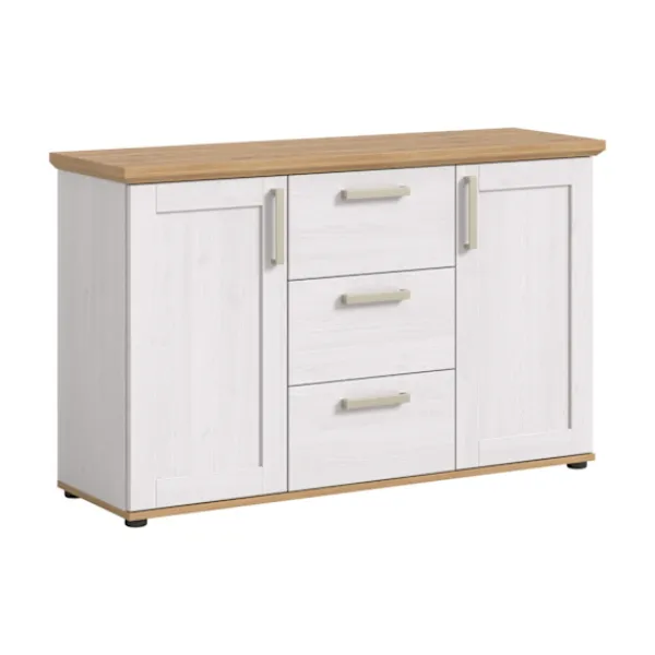 Rootz Living Sideboards>Rootz Sideboard - Buffet - förvaringsskåp - Optimal organisation - 129x80x40cm - vit och brun