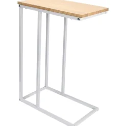 Rootz Living Småbord>Rootz sidobord - C-format gavelbord - Modernt soffbord - MDF & metallram - Stabil konstruktion - 45cm x 25cm Bordsskiva - 63,5cm Höjd