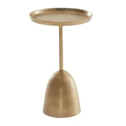Rootz Living Småbord>Rootz sidobord guld 33x33x53 cm sidobord aluminium - Runt soffbord i metall - Vardagsbord Soffa Modern - Soffbord högt