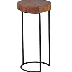 Rootz Living Småbord>Rootz sidobord massivt trä Sheesham vardagsrumsbord metallben la