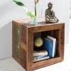 Rootz Living Småbord>Rootz Sidobord Shabby-Chic Recycling Mango massivt träbord brun Litet bord 45x45x35cm Design Cube
