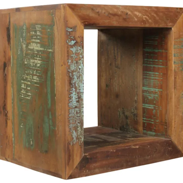 Rootz Living Småbord>Rootz Sidobord Shabby-Chic Recycling Mango massivt träbord brun Litet bord 45x45x35cm Design Cube