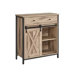 Rootz Living Sideboards>Rootz sidoskåp - Förvaringsenhet - Spånstål - Ek Brun-Svart - 30cm x 70cm x 80cm - Heavy-Duty - Låda - 20,3 kg Vikt - 30 kg Kapacitet