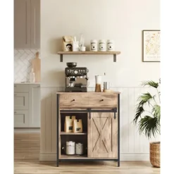 Rootz Living Sideboards>Rootz sidoskåp - Förvaringsenhet - Spånstål - Ek Brun-Svart - 30cm x 70cm x 80cm - Heavy-Duty - Låda - 20,3 kg Vikt - 30 kg Kapacitet