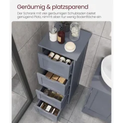 Rootz Living Byråer>Rootz sidoskåp med 4 lådor - Sängbord - Förvaringslåda - Ekfinish - 50cm x 40cm x 80cm