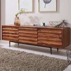 Rootz Living Tv-Bänkar>Rootz Skänk - Skänkskåp - Lågt TV-skåp - Brun - 147 x 38 x 50 cm