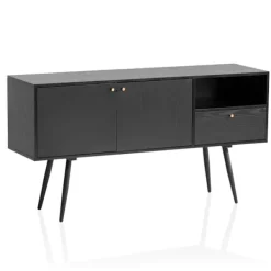 Rootz Living Sideboards>Rootz Skänk 140cm - Byrå - Förvaringsskåp - Tidlös Ekdekor - Rymlig förvaring - Halkskydd - 140cm x 75cm x 40cm