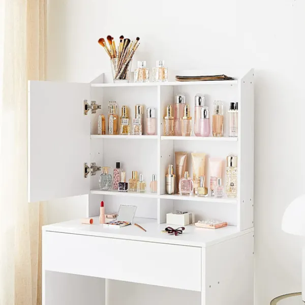 Rootz Living Sminkbord>Rootz Sminkbord - Kosmetikbord - Öppna fack - Spegel - 1 låda -