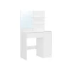 Rootz Living Sminkbord>Rootz Sminkbord - Med hyllor och låda - Sminkbord med hyllor - Sovrumsarrangör - Smidbord - Snyggt sminkbord - Spånskiva - Vit - 80 x 40 x 132 cm (L x | Fyndiq