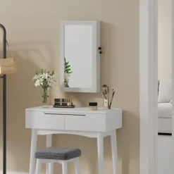 Rootz Living Sminkbord>Rootz smyckeskåp - spegel skåp - väggskåp - rymdbesparande arrangör - 10x37x67cm