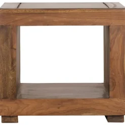 Rootz Living Soffbord>Rootz Soffbord - Soffbord i massivt trä - Sängbord - Fyrkantigt soffbord - Öppet fack - Trä - 50x50 cm