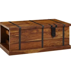 Rootz Living Kistor & Koffertar>Rootz soffbord 100x60x40 cm kistbord i massivt sheeshamträ med v