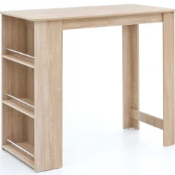 Rootz Living Matbord>Rootz Sonoma 120 x 107,5 x 60 cm Barbord Köksbord i trä - Bardisk med integrerad hylla - Bar Bistro Bord Kök Rektangulärt - Festbänk träbord - Vägghän | Fyndiq