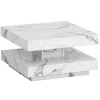 Rootz Living Soffbord>Rootz Square soffbord - Modernt marmorbord - Vitt vardagsrumsbord - antislidkuddar - 60 cm x 60 cm x 34 cm
