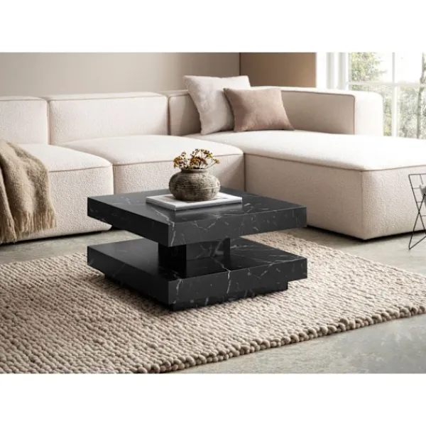 Rootz Living Soffbord>Rootz Square soffbord - Modernt soffbord - Styliskt accentbord - marmorutseende - 60 cm x 60 cm x 34 cm