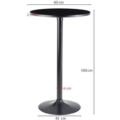 Rootz Living Småbord>Rootz ståbord - Högt bord - Bistrobord - Runt ståbord - Barbord - Metall - Trä - Ø 60 cm - Svart