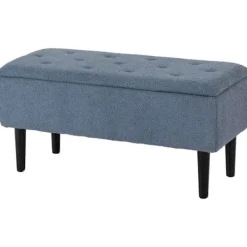 Rootz Living Sittpuffar>Rootz stoppad bänk - Förvaringsbänk - Entrébänk - Elegant överdrag i kashmir-look - 95 cm x 38 cm x 45 cm