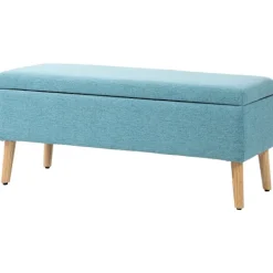 Rootz Living Kistor & Koffertar>Rootz stoppad bänk - Sängbänk - Förvaringsbänk - Andningsbart tyg - Träben - 110cm x 39cm x 45cm