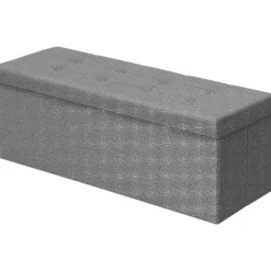 Rootz Living Sittpuffar>Rootz stoppad hopfällbar förvaringsbänk - ottomansk - hopfällbart fotstöd - 118L Kapacitet - Utrymmesbesparande - Bekväma sittplatser - 110 cm x 38 cm | Fyndiq