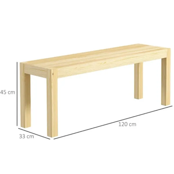 Rootz Living Balkongmöbler>Rootz stoppade bänkar - Träbänk - Köksbänk - Massivt trä - 3-sits bänk - Furu - Natur - 120 Cm X 33 Cm X 45 Cm