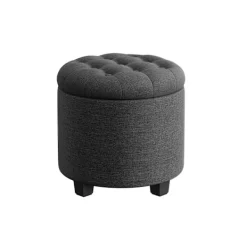 Rootz Living Sittpuffar>Rootz Storage Ottoman - Fotstödssits - Platssparande pall - MDF-ram - Linneöverdrag - 45cm x 45cm x 44,5cm