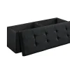Rootz Living Kistor & Koffertar>Rootz Storage Ottoman Bänk - Svart - Imiterad linne - MDF - Skum - 110cm x 38cm x 38cm - 300kg Kapacitet