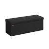 Rootz Living Kistor & Koffertar>Rootz Storage Ottoman Bänk - Stoppad pall - Fotstöd - MDF-ram - Imiterad linne - Skumstoppning - 38cm x 110cm x 38cm - Bläcksvart - 131L Kapacitet