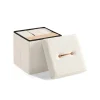 Rootz Living Sittpuffar>Rootz Storage -pall - Seat Chest - Ottoman - 43L Capacity - White MDF & Fleece - 38x38x38cm