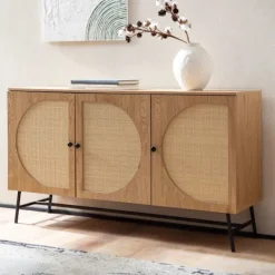 Rootz Living Sideboards>Rootz Stylish Sideboard - Modern Cabinet - Oak Decor Storage Unit - Justerbara hyllor - 140 cm x 80 cm x 39 cm