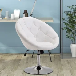 Rootz Living Kontorsmöbler>Rootz Swivel Chair - Vit - Stål, Svamp, PU - 26,77 cm x 23,22 cm x 31,49 cm