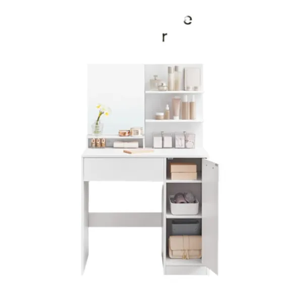 Rootz Living Sminkbord>Rootz toalettbordsset - Vanity Table - Beauty Desk - gott om förvaring - 80 cm x 40 cm x 132 cm
