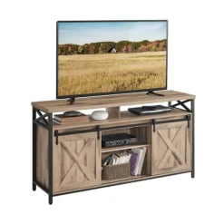 Rootz Living Tv-Bänkar>Rootz TV -skåp - Stand - Media Console - Robust Steel - 40 x 147 x 76 cm - Upp till 65 "TV -apparater - Brown Black